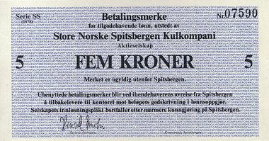Spitsbergen money was common currency in Longyearbyen from 1916 to 1980.