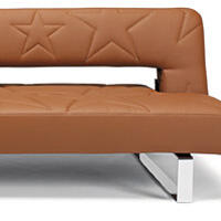 Puzzle sofa bed with special cover qstar puzzle in cognac leather textile 305