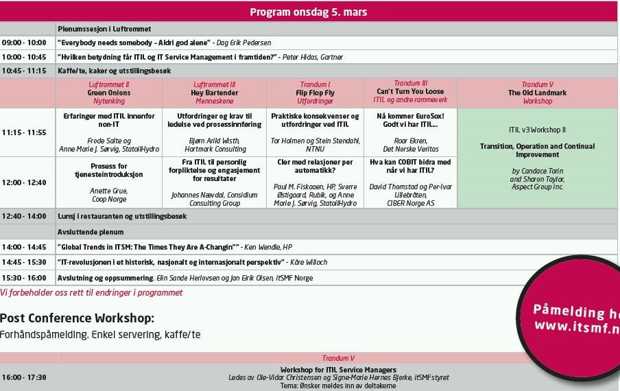 2008 Konferanseprogram - Onsdag