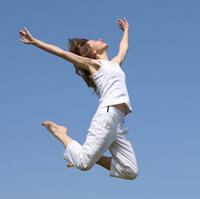 Young woman in a beautiful jump