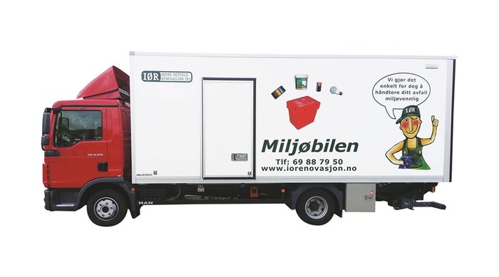 Miljøbilen på hvit bakgrunn, liten størrelse