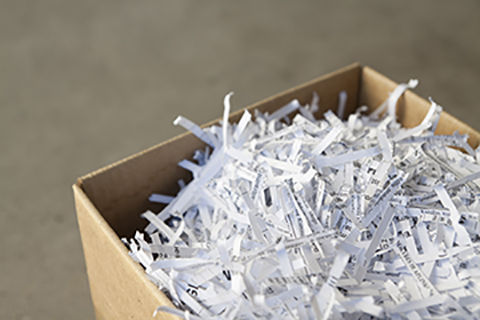 Shredded waste paper strips