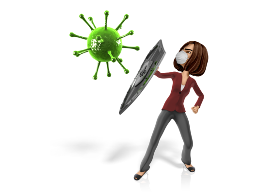 Bilde av kvinne som kjemper mot koronavirus