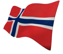 Norsk flagg vaier i vinden