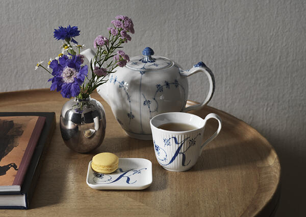 Blue Fluted Alphabet Mug