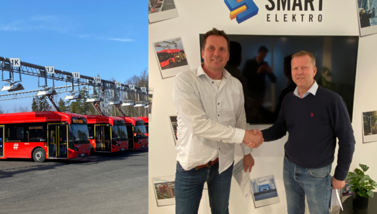Smart Elektro og Nettpartner har tidligere vært involvert i arbeidet med den nye ladestasjon til Norgesbuss på Rosenholm i Oslo. Foto: Nettpartner.
