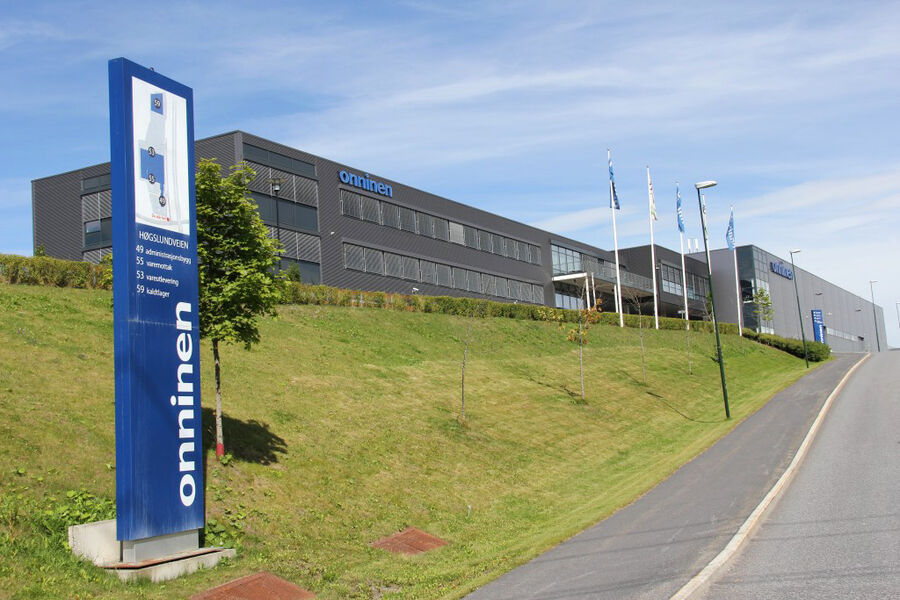 Onninens hovedkontor og lager i Norge ved Skedsmokorset. Foto: Øie Eiendomsutvikling