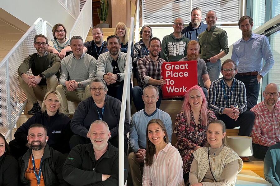 Berggård Amundsen er kåret til Norges 4. beste arbeidsplass blant mellomstore bedrifter av foreningen Great Place to Work. Ikke rart stemningen er god! Foto: Berggård Amundsen.