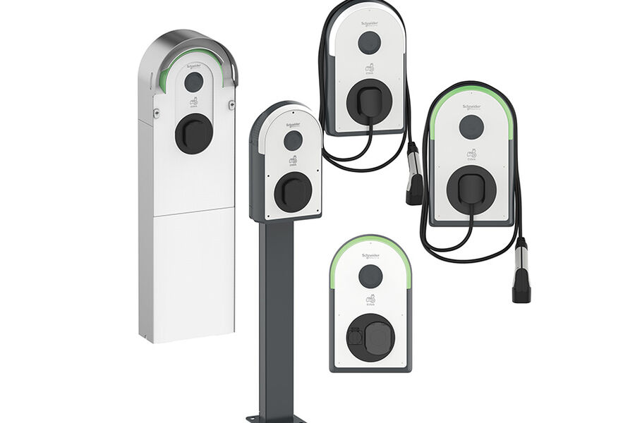 EVlink Pro AC, en tredjegenerasjons tilkoblet lader, er et sentralt element i porteføljen som EcoStruxure for eMobility omfatter.