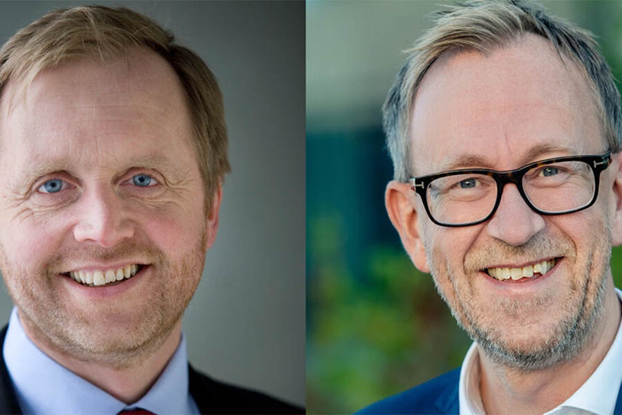 Bjørn K. Haugland, adm.dir. i Skift og Kim R. Lisø, konsernsjef i GK.