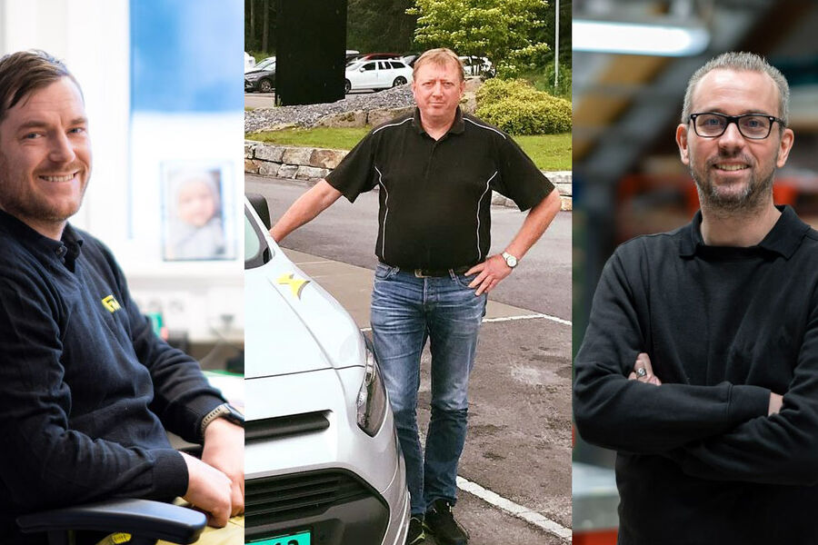 Selskapet Forenede Montører fra Kongsberg, blir fra 1.oktober en del av Elnett Gruppens innkjøpsallianse. Samtidig går de inn som aksjonærer. På bildet ser vi de tre eierne av bedriften. Fra venstre Espen Grøslie, Jarle Popperud, og daglig leder Terje Jensås. 