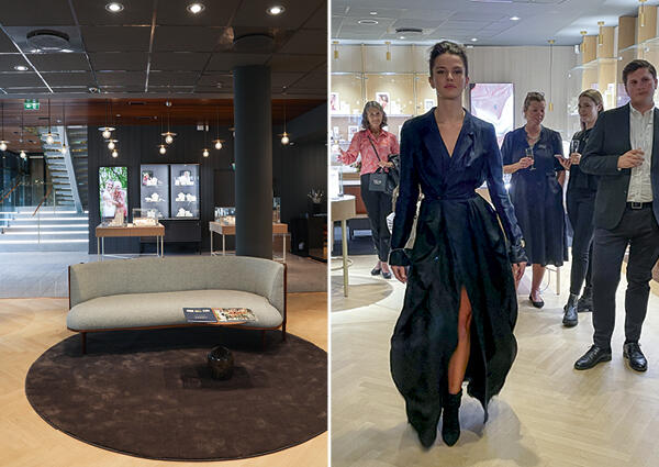 Hos Thune skal det være kvalitet i alle ledd. I vareutvalg, lokaler, hos betjening og i håndverk. | Under nyåpningen av Thunes Flagship store ble det arrangert en kombinert smykke- og motevisning.