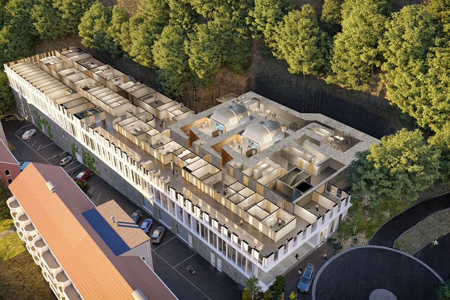 Helse Bergen bygger et nytt protonsenter i Bergen. lllustrasjon: Haukeland Universitetssykehus