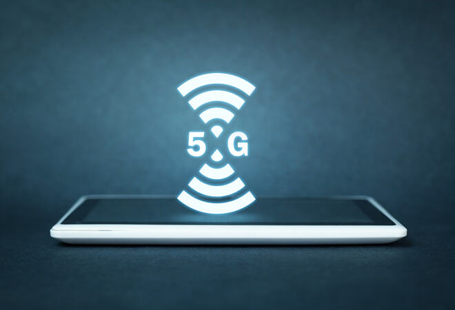5G internet and network concept.