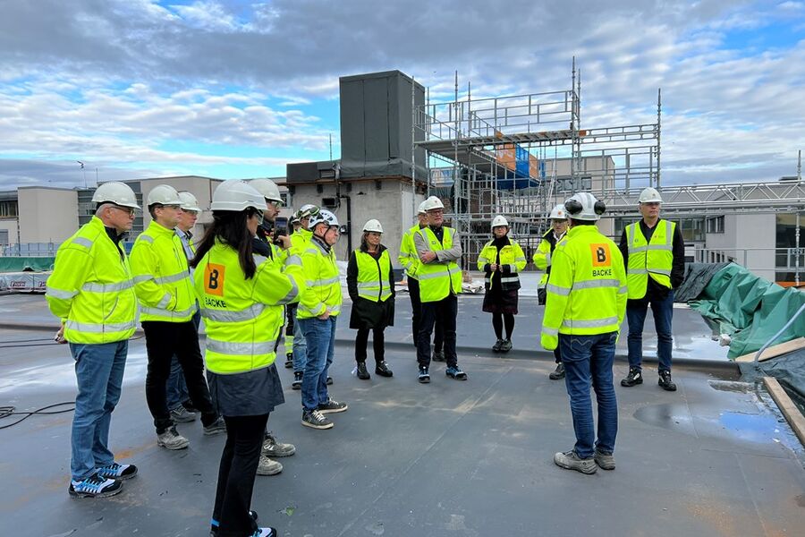 BNL har gjennomført byggeplassbesøk i Sarpsborg, Larvik og på Lysaker. Foto: BNL