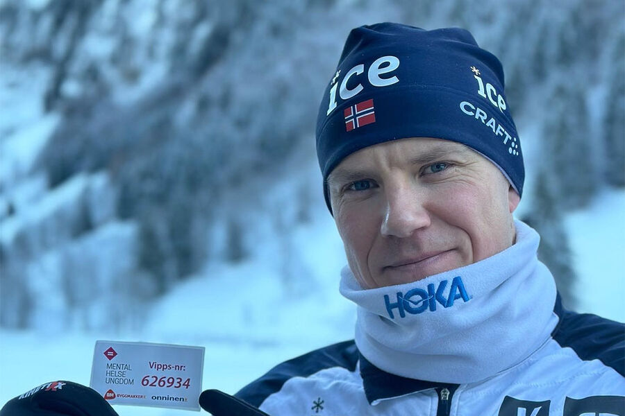 Skiskytter Vetle Sjåstad Christiansen deler av premiepengene sine til Mental Helse.