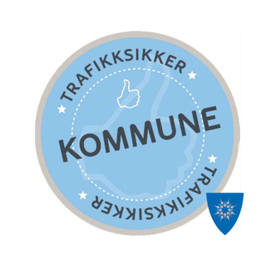 Logo Trafikksikker kommune med kommunevåpen