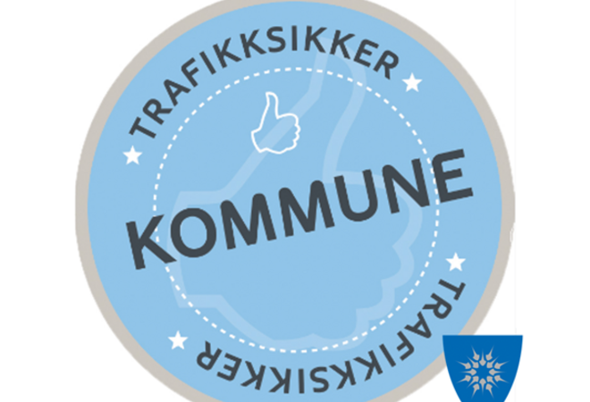 Logo Trafikksikker kommune med kommunevåpen