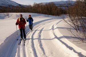 På skitur i flotte løyper