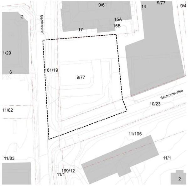 Kartutsnitt - Varsel om oppstart - S8 - Vestby sentrum - Detaljregulering