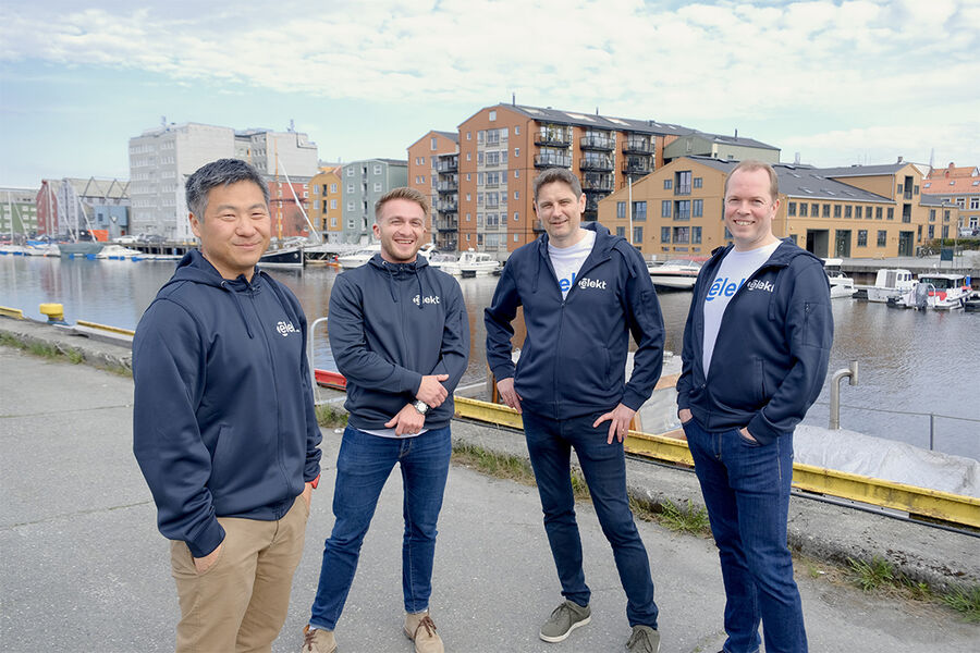 På bildet ser vi fra venstre, Tom Reinert Johansen, Gründer. Axel Hunter, CTO. Arnt Inge Sætern, Gründer. Kim Bjerkevoll, Gründer.