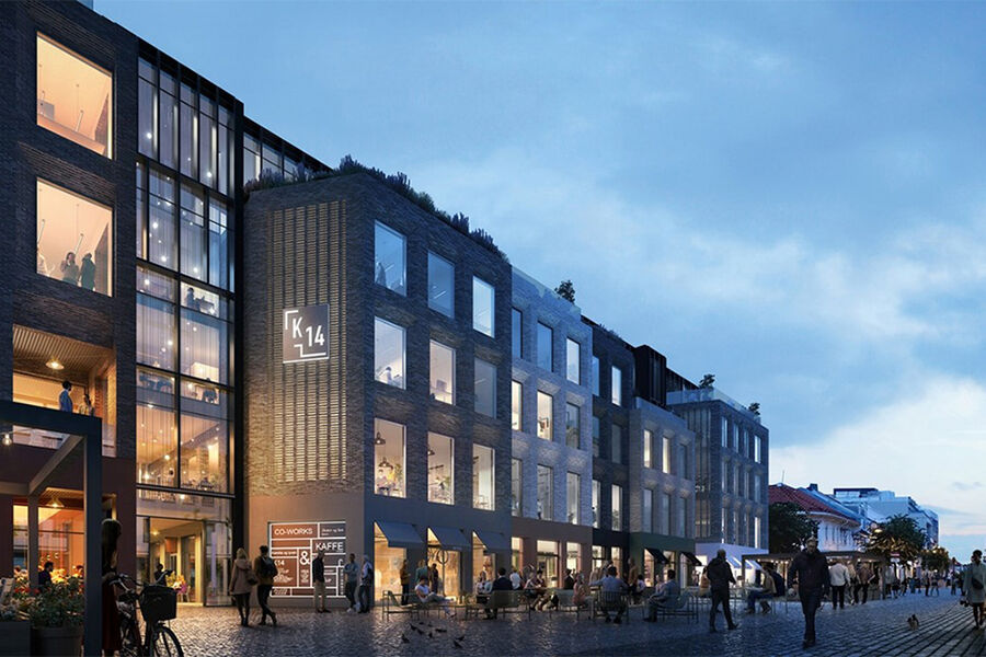Kvartal 14 (K14) blir ett av Kristiansands nye signalbygg.