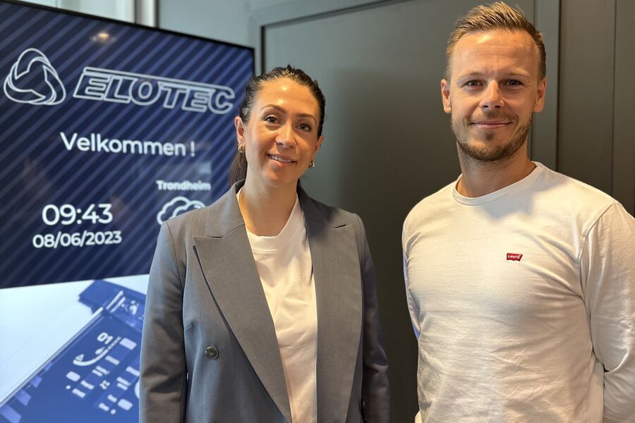 Nina Kleven og Adrian Andresen gleder seg over den store interessen rundt Elotecs radarteknologi. 