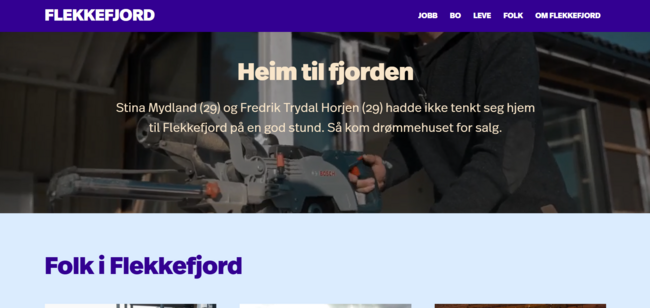 Skjermbilde fra websiden boiflekkefjord.no