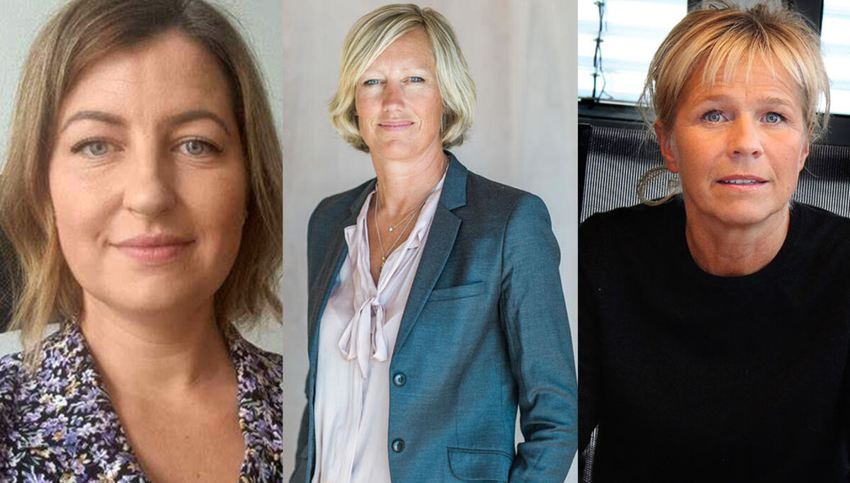 Disse tre kvinnene er nominert til Elektrokvinnen 2023. Fra venstre: Lisa Marie Mo, Opplæringskontoret for Elektrofag i Sogn og Fjordane, Hege Amundsen Elvestad, Berggård Amundsen, og Nina Hansen, JM Hansen AS.