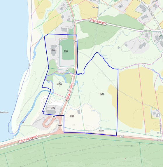 Kart over Storviksanden Camping