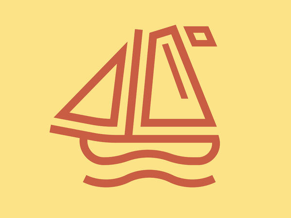 Logo, gul og rød