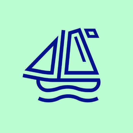 Logo, lysegrønn og blå