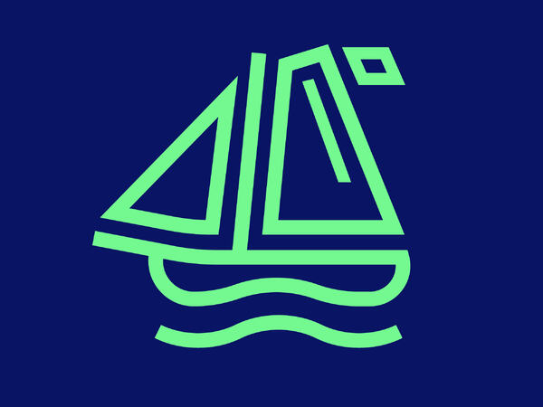Logo, grønn og blå