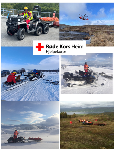 Bilder: En bildekollasj med bilder fra Heim Røde Kors hjelpekorps