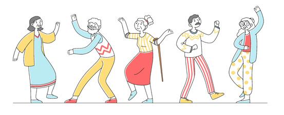 Illustrasjon: Eldre som danser sammen