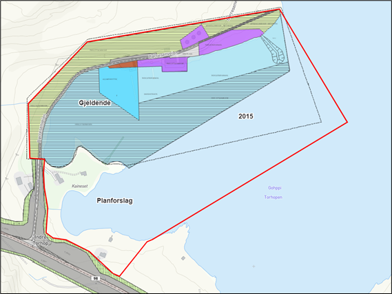 Bilde av kartutsnitt for reguleringsplan for Torhop havn