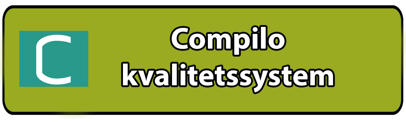 Grønn knapp med tekst Compilo kvalitetssystem