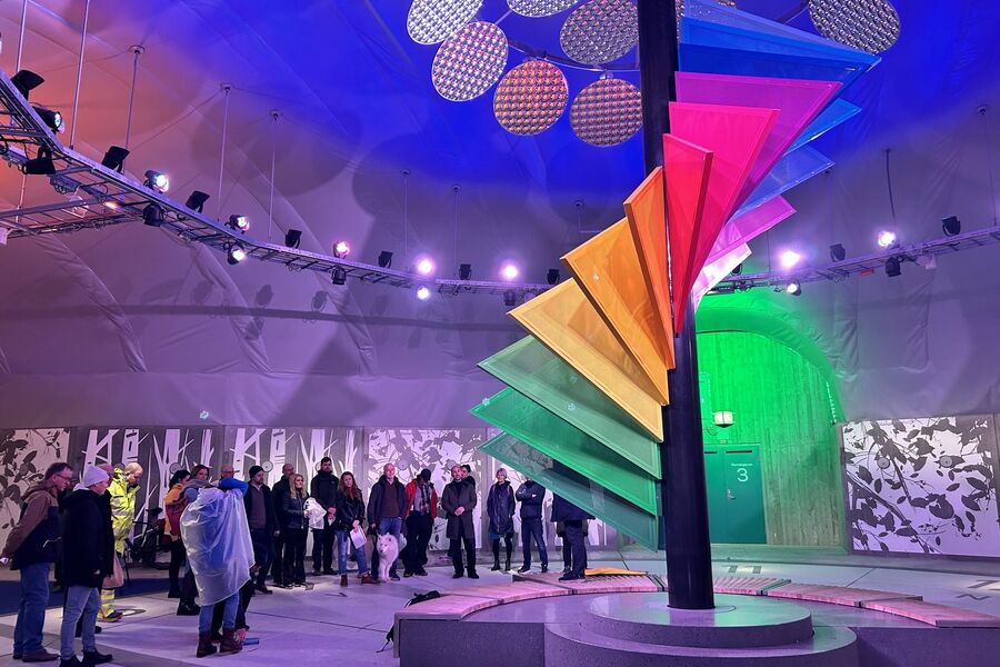 Lyskultur har vært på befaring av den unike gang- og sykkeltunnelen mellom Minemyren og Fyllingsdalen. Foto: Lyskultur.