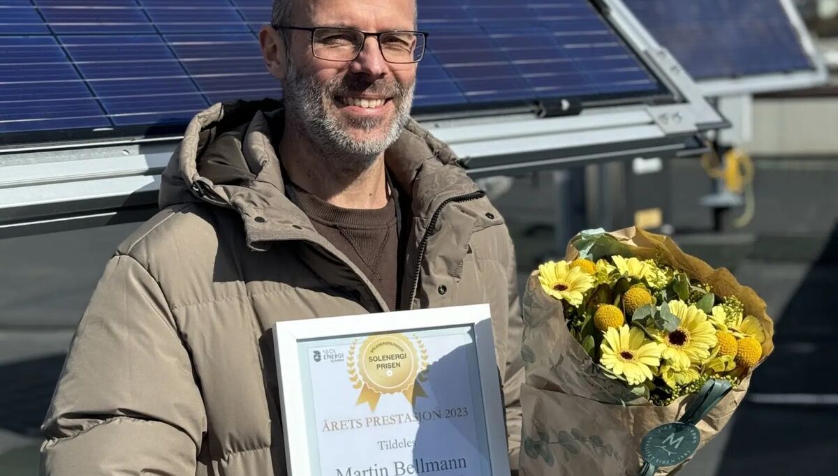 Det ble Martin Bellmann fra SINTEF som stakk av med tittelen “Årets prestasjon”. Foto: Solenergiklyngen.