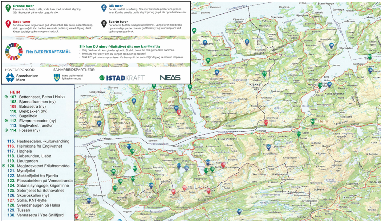 Bilde: Kart over StikkUt! turmål i Heim kommune