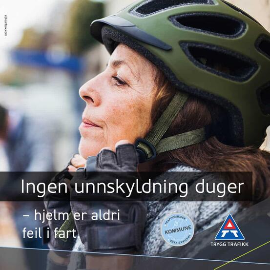 Plakat: Trygg Trafikk - hjelm er aldri feil i fart