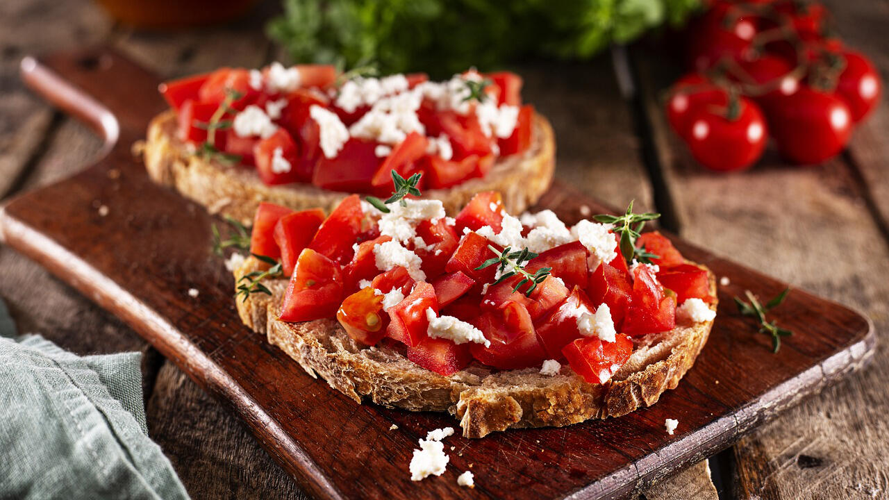 Bruschetta med tomat og mozarella