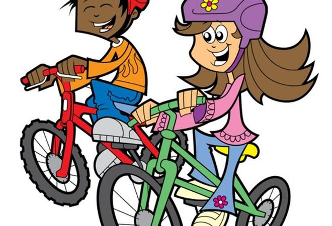 Bilde av barn som sykler
