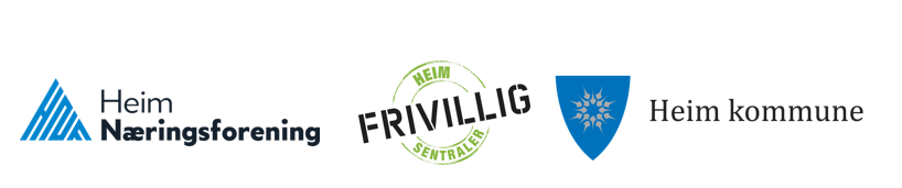 Logoer: Heim Næringsforening, Heim friviligsentralene, Heim kommune