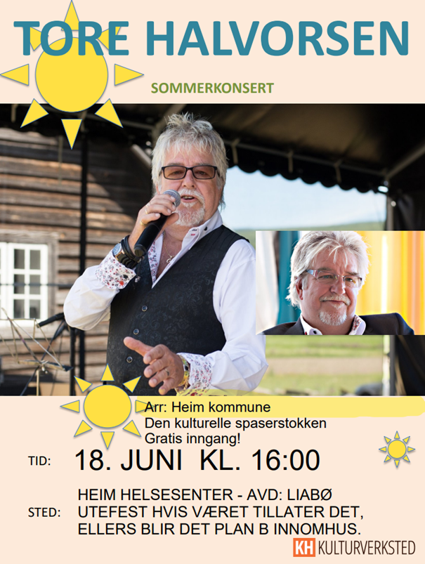 Plakat: Sommerkonsert med Tore Halvorsen på Liabø
