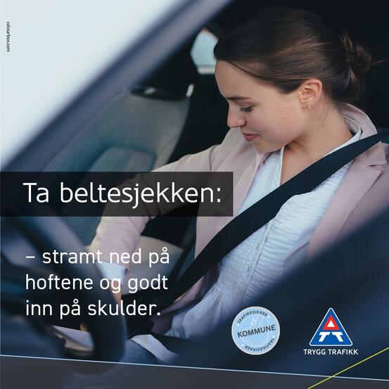 Plakat: Trafikksikkerhet beltesjekken