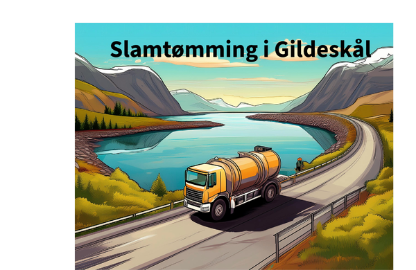 Lastebil for tømming av slam som kjører langs en fjord