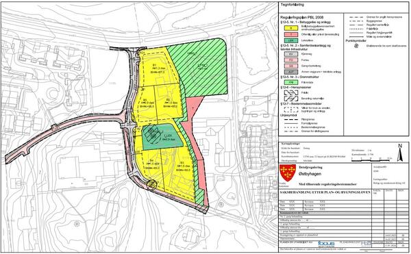 Detaljregulering Østbyhagen til offentlig ettersyn Kartillustrasjon