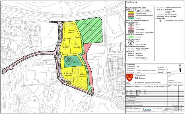 Detaljregulering Østbyhagen til offentlig ettersyn Kartillustrasjon