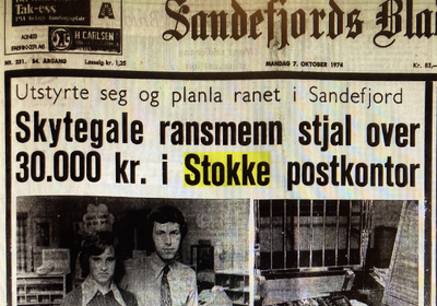 Faksimile fra Sandefjords Blad 7. oktober 1974.